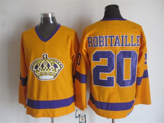 NHL Los Angeles Kings #20 Robitaille Yellow Jersey