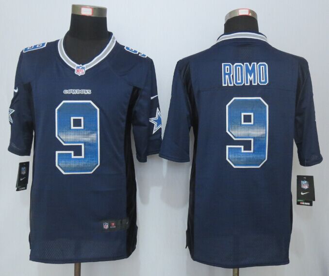 2015 New Nike Dallas Cowboys 9 Romo Navy Blue Strobe Limited Jersey