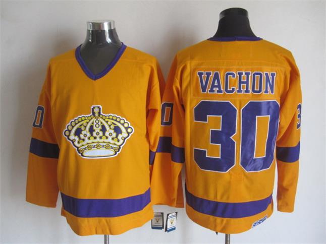 NHL Los Angeles Kings #30 Vachon Yellow Jersey