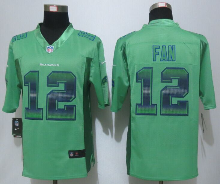 2015 New Nike Seattle Seahawks 12 Fan Green Strobe Limited Jersey