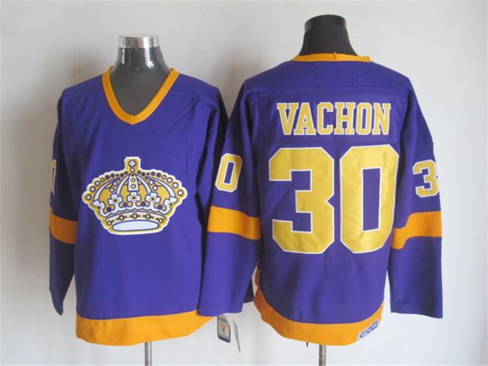 NHL Los Angeles Kings #30 Vachon Purple Jersey