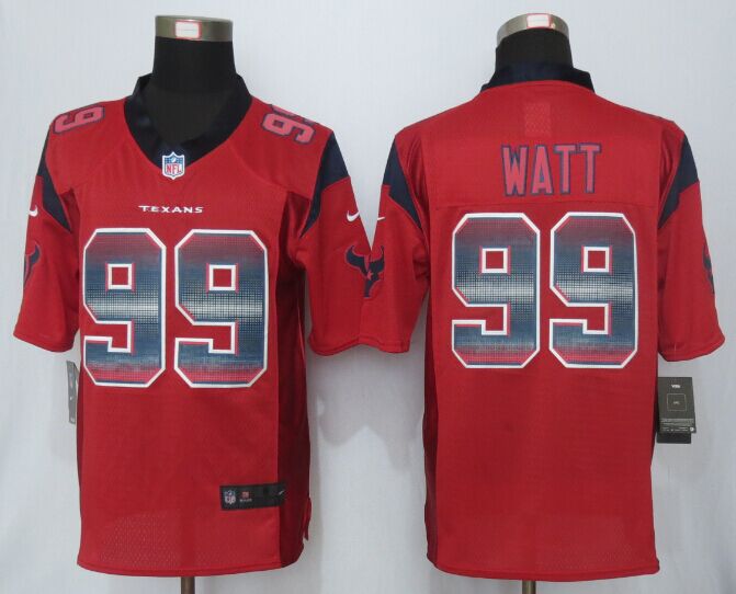 2015 New Nike Houston Texans 99 Watt Red Strobe Limited Jersey