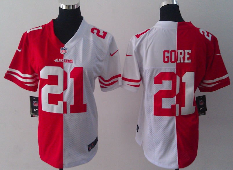 Women Nike San Francisco 49ers #21 Gore Half and Half Jersey