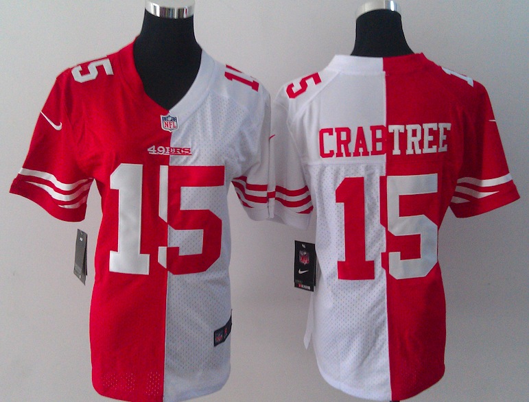 Women Nike San Francisco 49ers #15 Crabtree Half and Haf Jersey