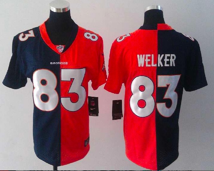 Women Nike Denver Broncos #83 Welker Half and Half Jersey