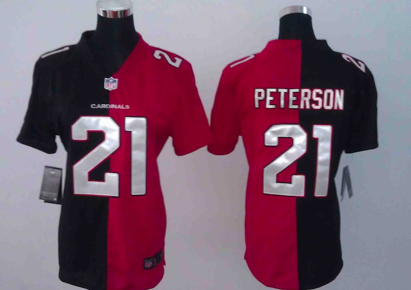 Women Nike Arizona Cardinals #21 Peterson Half and Half Jersey