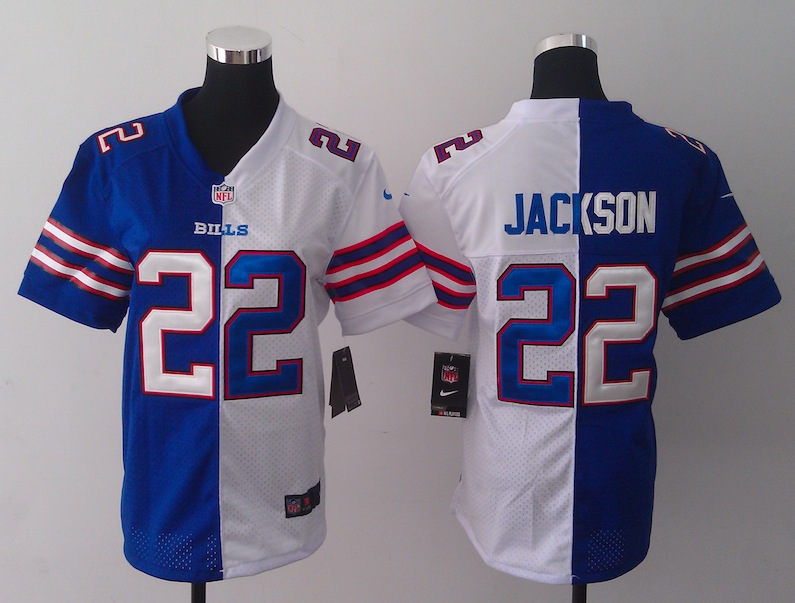 Women Nike Buffalo Bills #22 Jackson Half and Haf Jersey