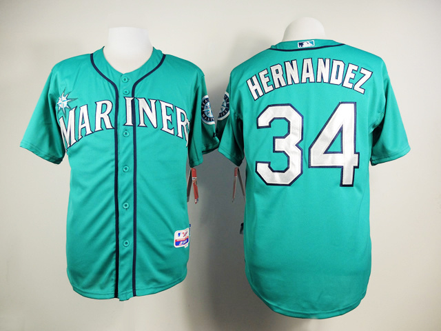 MLB Seattle Mariners #34 Hernandez Green Jersey