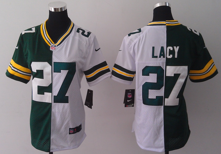 Women Nike Green Bay Packers #27 Lacy Half and Half Jersey