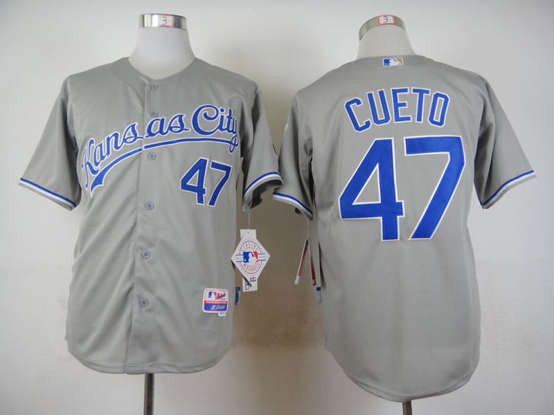 MLB Kansas City Royals #47 Cueto Grey Jersey