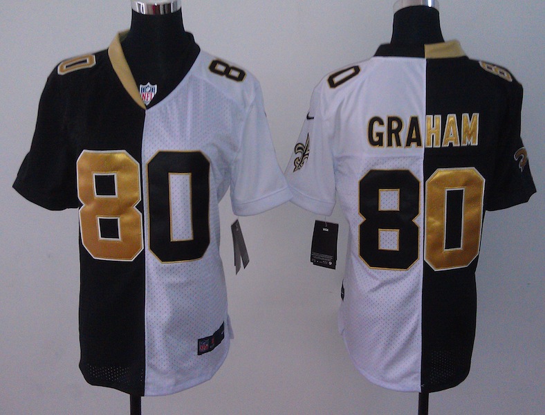 Women Nike New Orleans Saints #80 Graham Half and Half Jersey