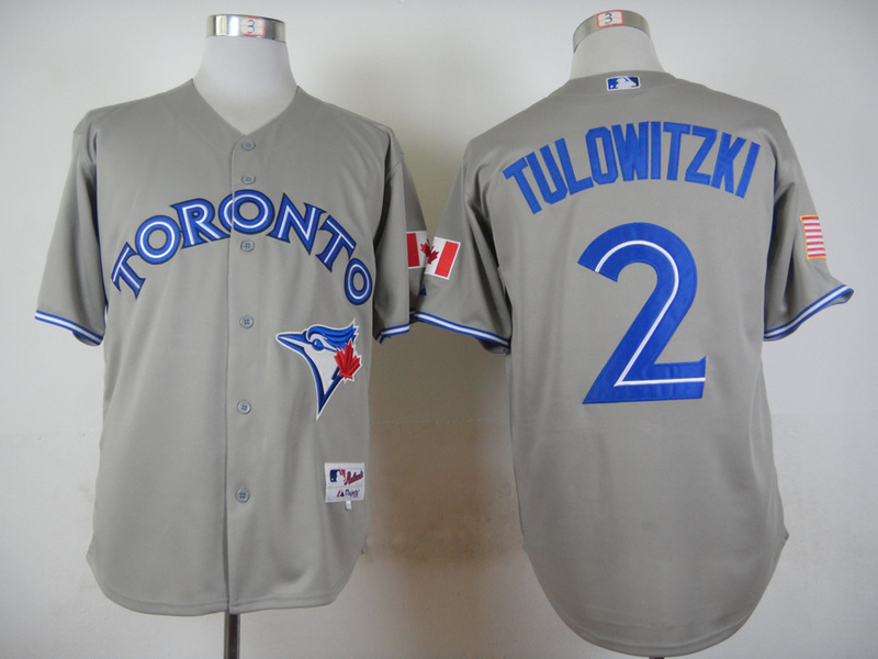 MLB Toronto Blue Jays #2 Tulowitzki Grey Jersey