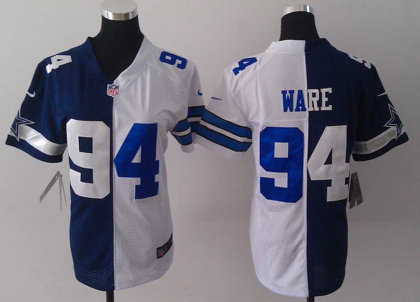 Women Nike Dallas Cowboys #94 Ware Half and Half Jersey