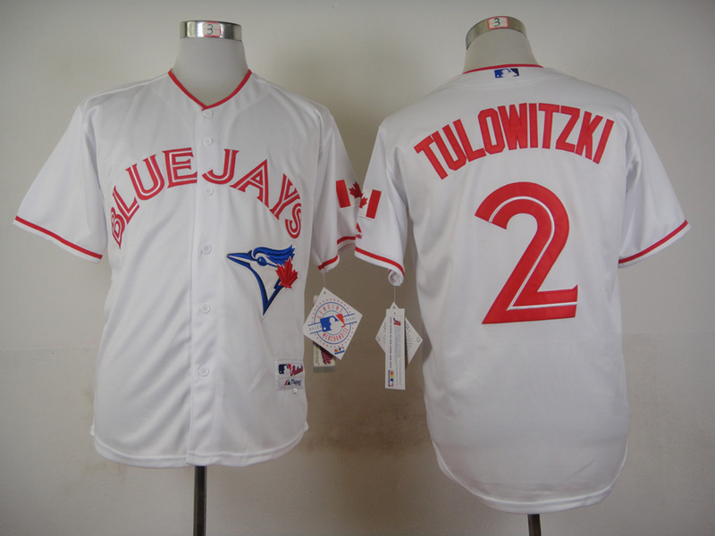 MLB Toronto Blue Jays #2 Tulowitzki White Red Number Jersey
