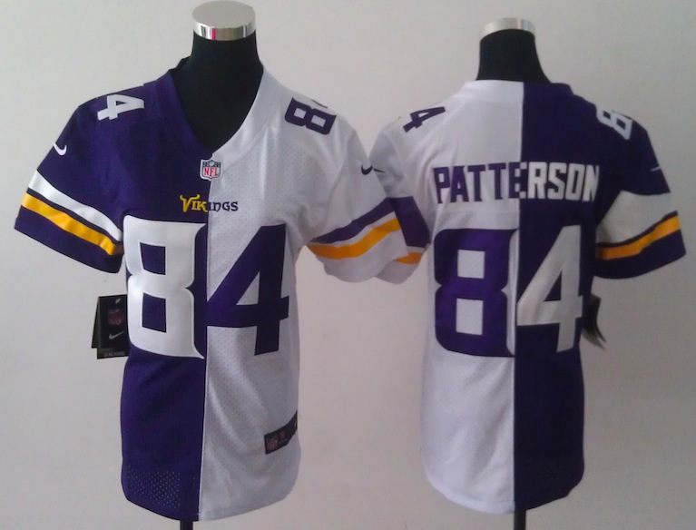 Women Nike Minnesota Vikings #84 Patterson Half and Half Jersey