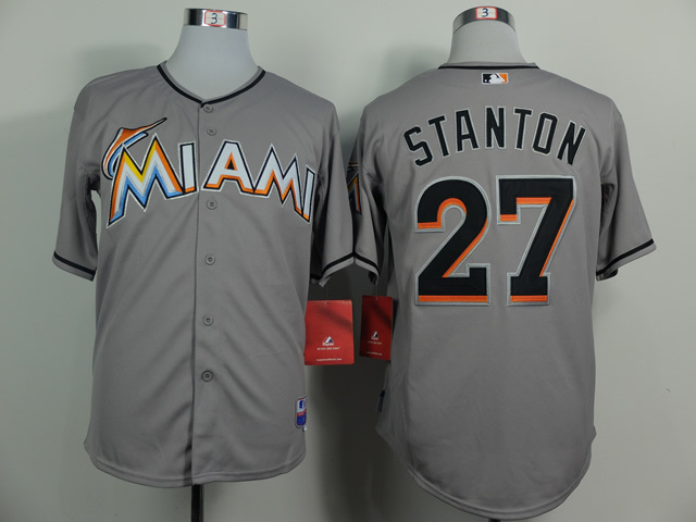 MLB Miami Marlins #27 Stanton Grey Jersey