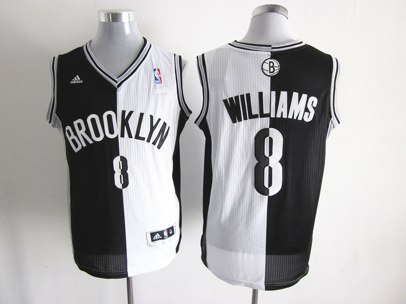 NBA Brooklyn Nets #8 Williams White Black Half and Half Jersey