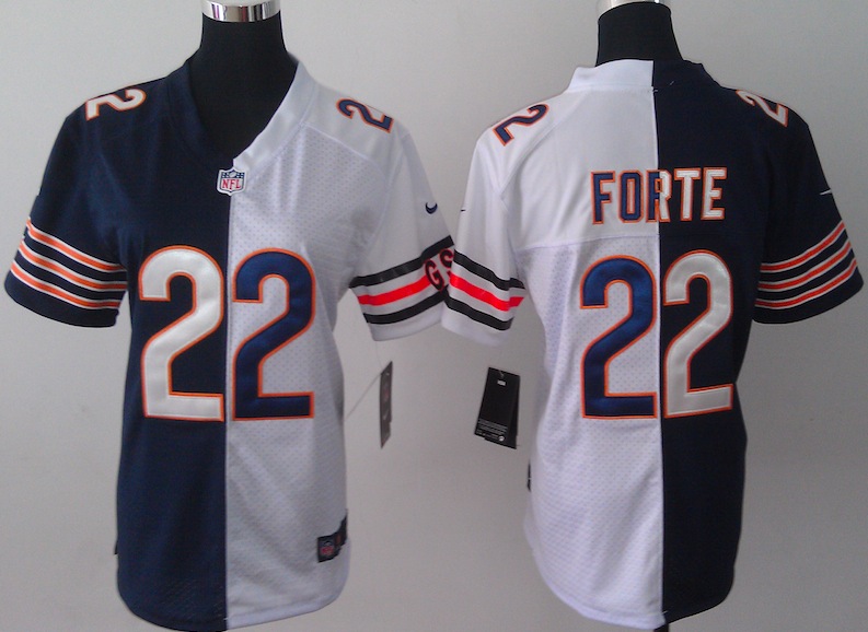 Women Nike Chicago Bears #22 Forte Half and Half Jersey