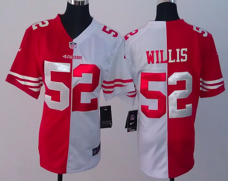 Women Nike San Francisco 49ers #52 Willis Half and Half Jersey