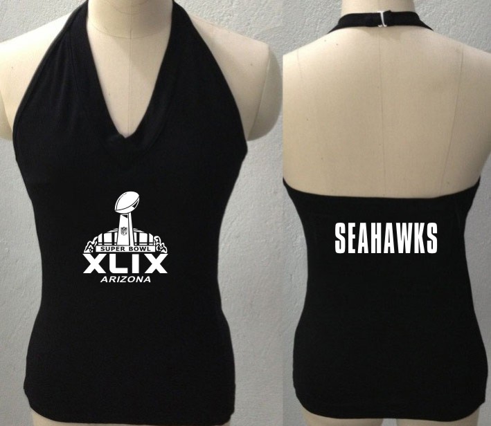 Women Black NFL Seattle Seahawks Superbowl Tank Top