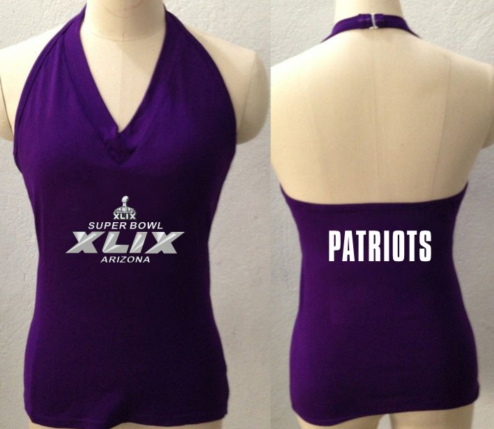 Women NFL New England Patriots Superbowl Tank Top Purple