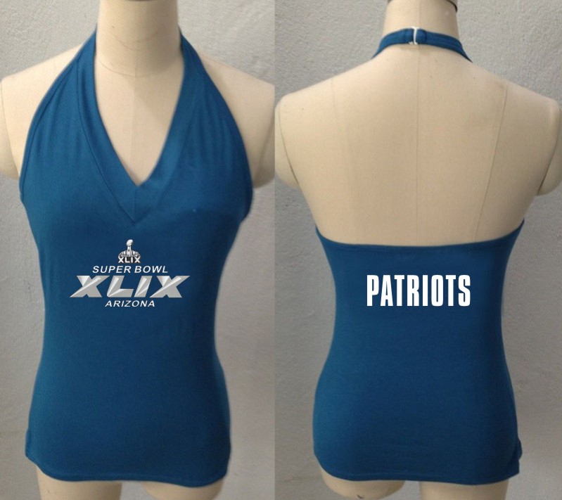 Women NFL New England Patriots Superbowl Tank Top Blue color