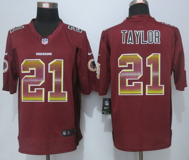 2015 New Nike Washington Redskins 21 Taylor Red Strobe Limited Jersey