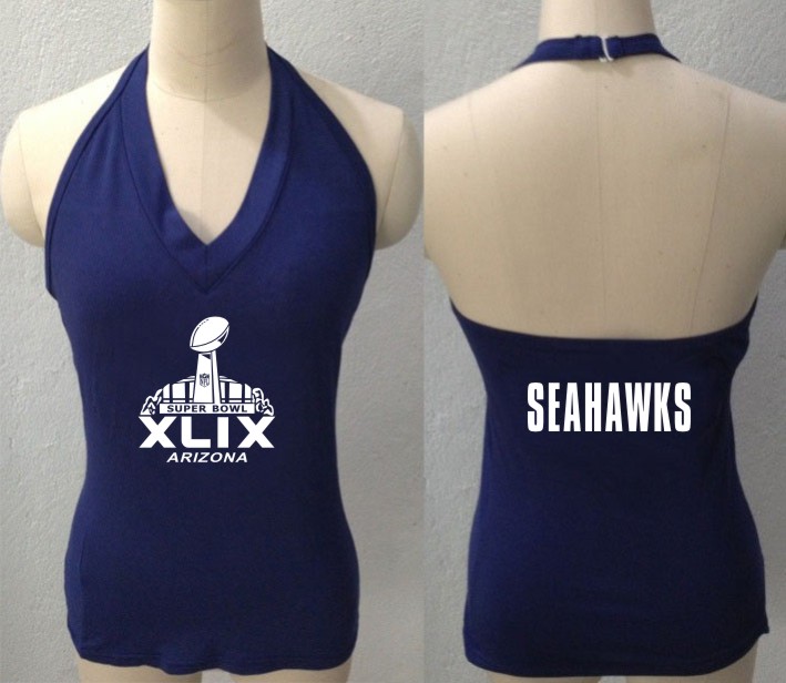 Women NFL Seattle Seahawks Superbowl Dark Blue Tank Top