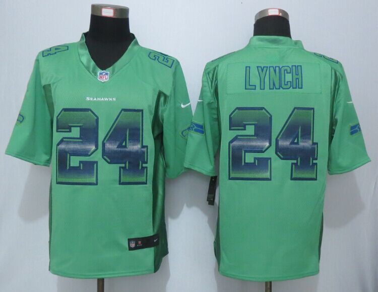 2015 New Nike Seattle Seahawks 24 Lynch Green Strobe Limited Jersey