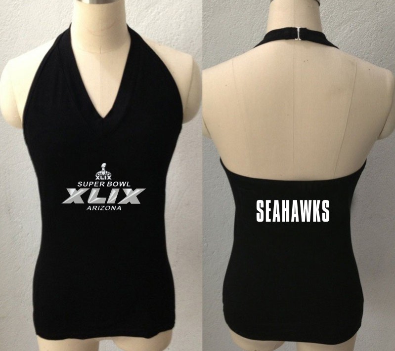 Women NFL Seattle Seahawks Superbowl Tank Top Black