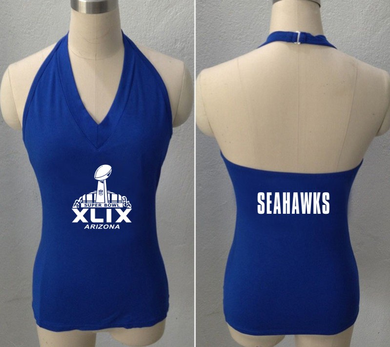 Women NFL Seattle Seahawks Superbowl Tank Top Blue Color