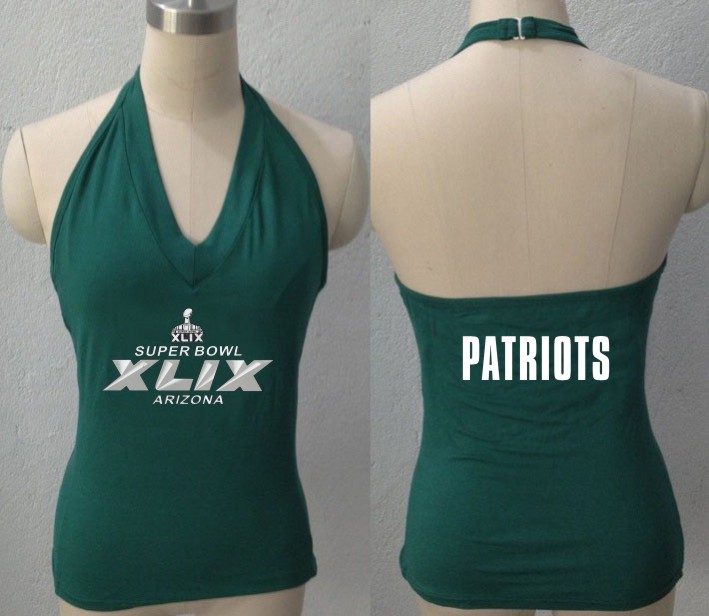 Women NFL New England Patriots Superbowl Tank Top Green