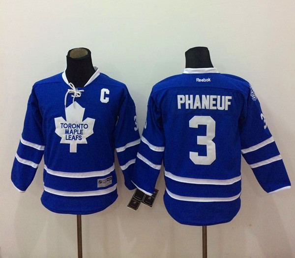 Kids Toronto Maple Leafs #3 Phaneuf Blue Jersey