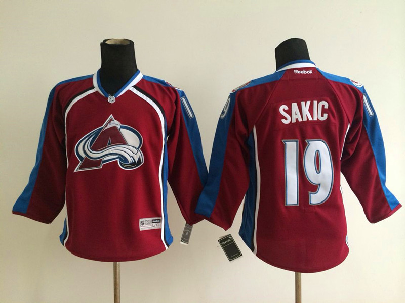 Kids NHL Colorado Avalanche #19 Sakic Red Jersey