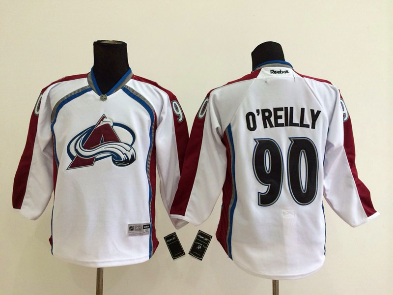 Kids NHL Colorado Avalanche #90 OReilly White Jersey