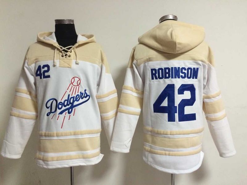MLB Los Angeles Dodgers #42 Robinson White Hoodie