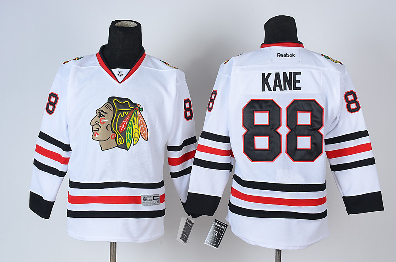 Kids Chicago Blackhawks #88 Kane White Jersey