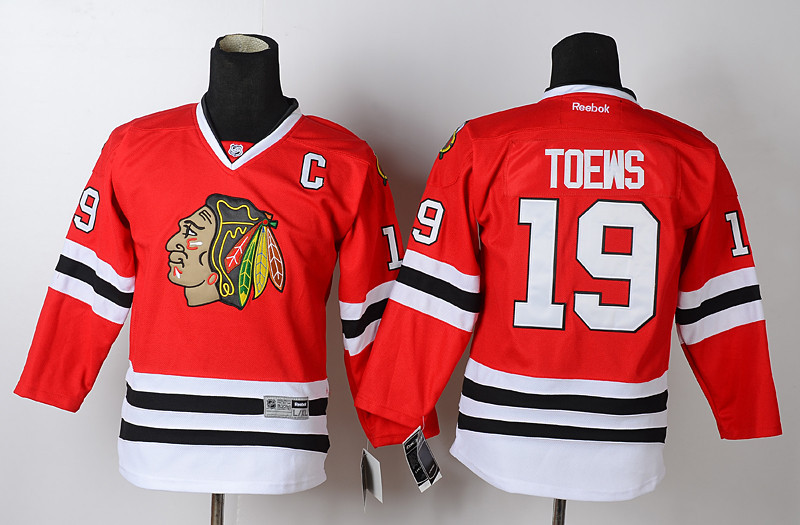 Kids Chicago Blackhawks #19 Toews Red Jersey