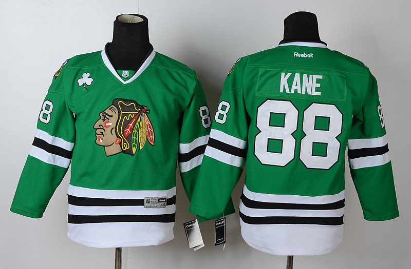 Kids Chicago Blackhawks #88 Kane Green Jersey