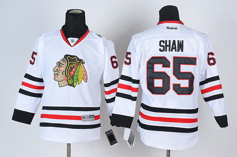 Kids Chicago Blackhawks #65 Shaw White Jersey