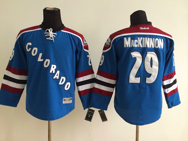 Kids NHL Colorado Avalanche #29 MacKinnon Blue Jersey