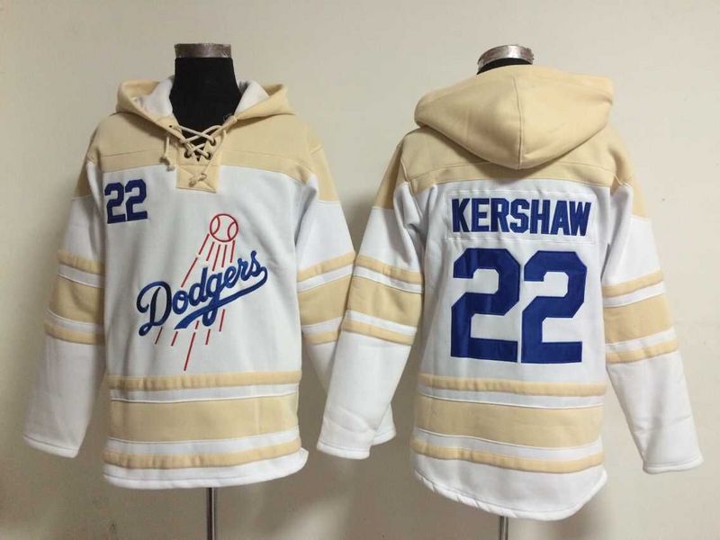 MLB Los Angeles Dodgers #22 Kershaw White Hoodie
