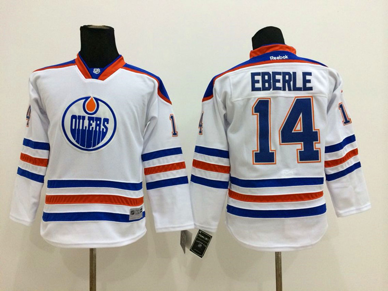 Youth NHL Edmonton oilers #14 Eberle White 2015 Jersey