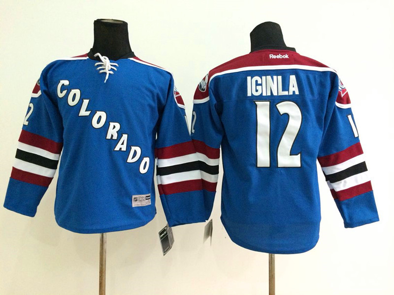 Kids NHL Colorado Avalanche #12 Iginla Blue Jersey