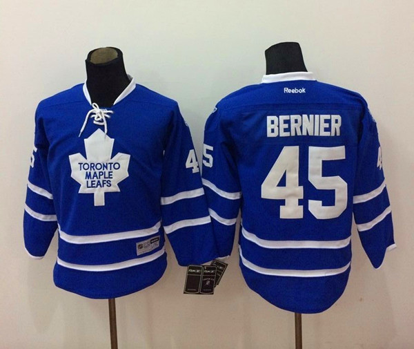 Kids Toronto Maple Leafs #45 Bernier Blue Jersey