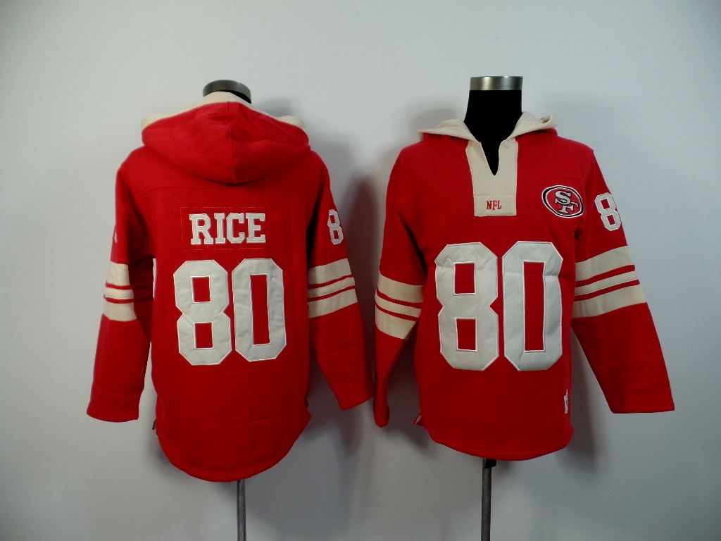 NFL San Francisco 49ers #80 Rice Red Hoodie