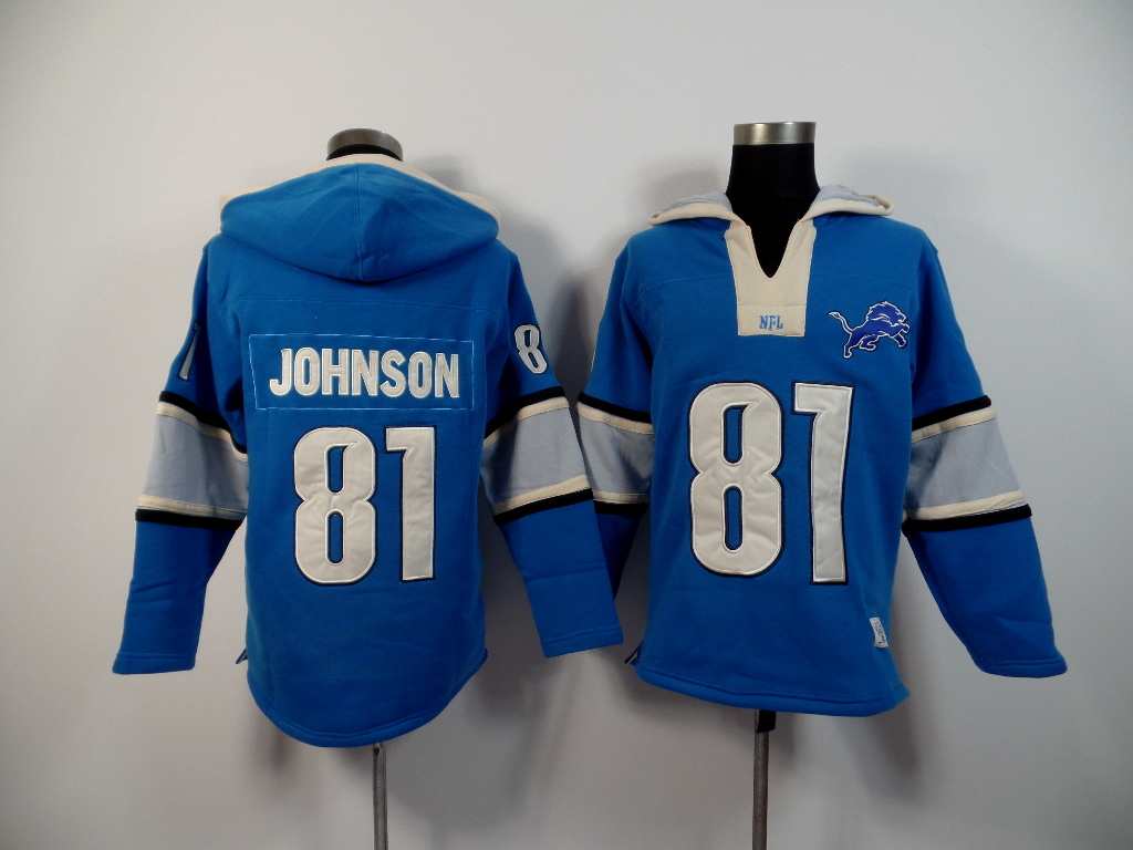 NFL Detroit Lions #87 Johnson Blue Hoodie