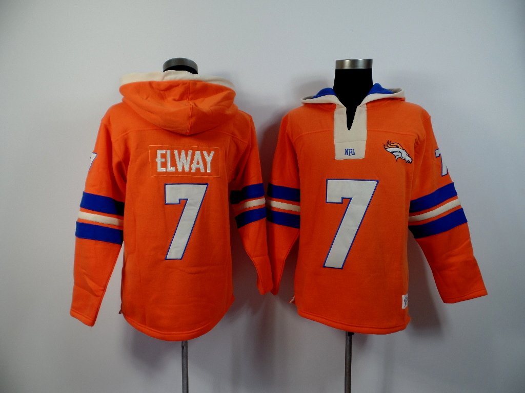 NFL Denver Broncos #7 Elway Orange Hoodie