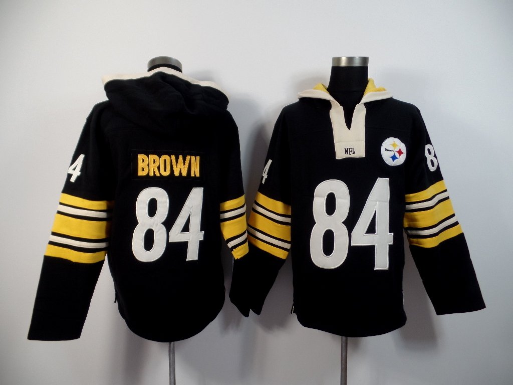 NFL Pittsburgh Steelers #84 Brown Black Hoodie