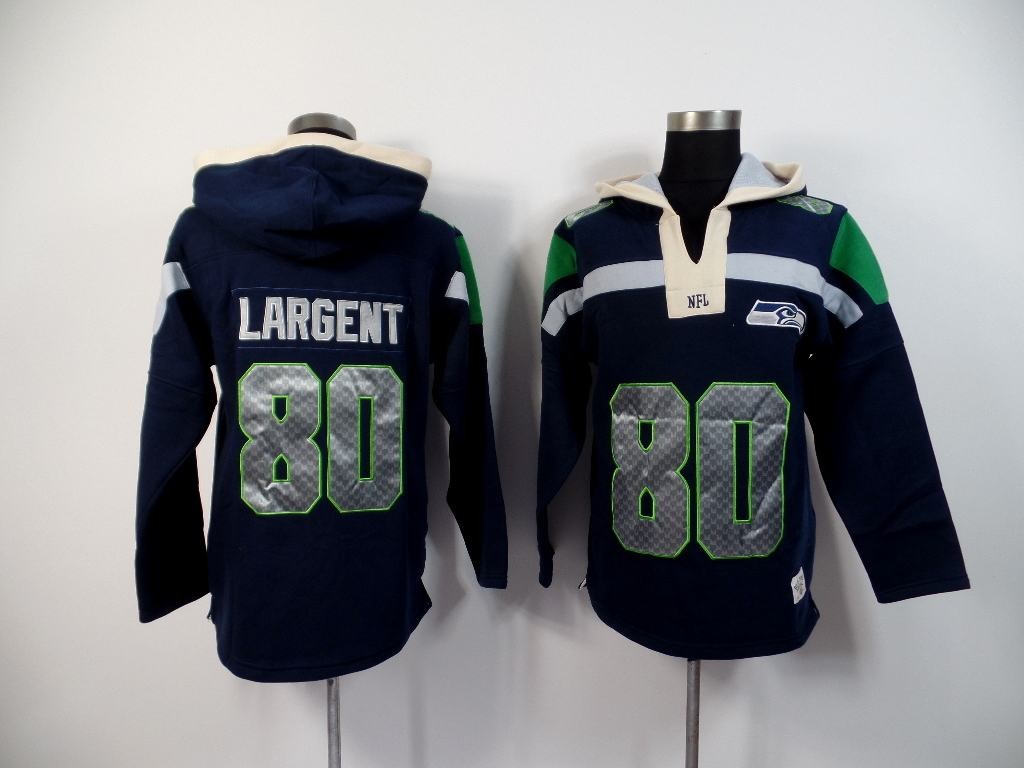 NFL Seattle Seahawks #80 Largent D.Blue Hoodie